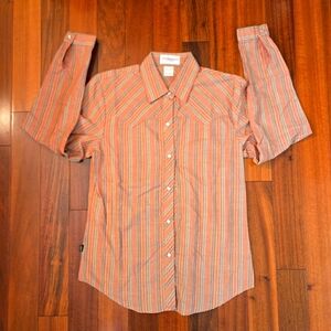 Vintage Levi Strauss Button-up Striped Western Shirt w/Pearl Snaps Medium